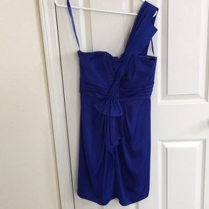 BCBG Royal Blue One Shoulder Cocktail Dress
